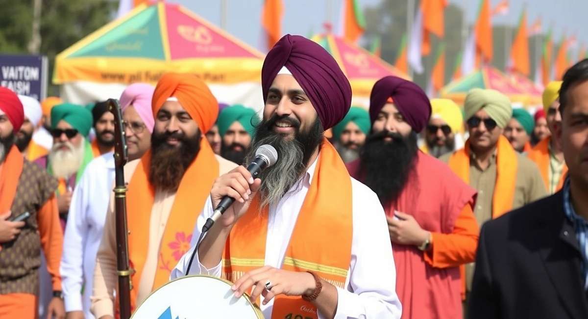 Mace Marvelous Sikh Vaisakhi In-Game Event Mace Marvelous Sikh Vaisakhi event - Jassa Singh in Vaisakhi turban leading a Nagar Kirtan procession